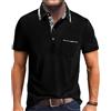 Comilaka Polo Uomo Manica Corta Cuciture a Quadri Polo con Tasca S-4XL | T-Shirt,Estiva,Casual,Maglia,Golf