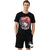 Get Trend Death Note Pigiama Uomo Cotone, Due Pezzi Maglietta a Maniche Corte e Pantaloncini, Abbigliamento da Casa, Anime Estate Regalo Uomo (XL, Nero Death Note)