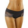 Wolbar Culotte Femminili con Pizzo Bicolorato WB420, Nero,L