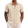 COOFANDY Camicia Uomo Maniche Corte Estiva Regular Fit Casual Leggera da Spiaggia per Vacanza