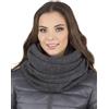 Vivisence Invernale Scaldacollo Classico da Donna in Filato Caldo Design con Toppa in Ecopelle Perfetto per Le Giornate Invernali E Le attività All'aperto