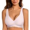 SHEKINI Reggiseno da donna senza ferretto push up grandi seni imbottiti senza ferretto reggiseno senza cuciture scollo a V profondo bralette comoda maglietta reggiseno per dormire bustino