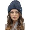 Vivisence Invernale Cappello alla Moda Tipo Beanie con Orlo Risvoltato Realizzato in Filato Caldo con Fili Scintillanti E Paillettes Perfetto per Le Giornate Autunnali E, Blu Scuro,Taglia Unica