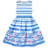 Sunny Fashion Vestito Bambina Viola Rosa Fiore Doppio Cravatta a Farfalla Festa Bambini Sole 4-12 Anni