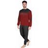 Australian Pigiama Lungo Uomo in Caldo Cotone in Vari Modelli E Taglie dalla M alla 2XL, Pigiama Maschile (M (46), AI742-Bordeaux/Antracite)