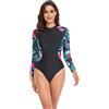BEACHKINI Costume Intero per Donna Costume da Bagno a Triangolo a Maniche Lunghe con Zip Frontale,42 Colore,L