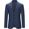 YOUTHUP Blazer da Uomo Scozzese Slim Fit a 2 Bottoni Blazer da Abito con Colletto Dentellato Giacca Casual per Affari