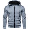 CTU Felpa con cappuccio da uomo con zip e cappuccio, casual, a maniche lunghe, in pile con tasca con cerniera