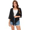 Dosieyeo Bolero - Giacca da donna in chiffon, con maniche a 3/4, leggera, ariosa, elegante, per abito, Nero , XXL