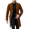 KHIRVWL Trench Coat Uomo, 100% Lana, Cashmere, con Risvolto Tacca, Lunghezza Media, Sottile, Autunno Inverno, Cardigan con Cintura e Tasche Cappotto Uomo Invernale Lungo Lana Trench Coat
