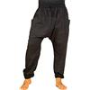 PANASIAM Pantaloni Aladino Lini Unisex - Pantaloni Estivi - Stile Harem | Pantaloni comodi in 100% cotone, vestibilità perfetta con coulisse & vita elasticizzata, 2 tasche, stile baggy casual