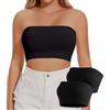Joyshaper Reggiseno a fascia senza spalline per donna, top tubolare, Nero+Nero, S