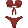 F**K Bikini Donna Fascia a V con Ferretto e Slip Americano Fisso Ruggine SW1802-RU