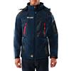 Geographical Norway Techno Men - Giacca Cappuccio Softshell Impermeabile Uomo - Giacca Vento Tattica Da Esterno - Escursionismo Sci Autunno Inverno Primavera (Nero rosso XL)
