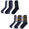 Fontana Calze, 12 paia di calze bambino/a ragazzo/a in caldo cotone elasticizzato. Prodotto Italiano (31-34, 6 Righe + 6 Pois)