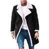 Generic Cappotti in pelle da uomo, cappotti in pelle di pecora per uomo, pelliccia sintetica, abiti invernali caldi e casual, foderati pile, lunghezza media