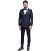 VEQUÈ Smoking Uomo Doppiopetto Cerimonia Abito Elegante Commpleto Sartoriale VEQUE (IT, Numero, 50, Regular, Regular, Blu)