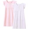 BANGSAUR - Camicie da notte per ragazze, in cotone, con stampa a cuore, confezione da 2, 3-15 anni, 7-8 Jahre