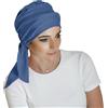 CAREBELL Smooth - Turbante oncologico in bambù per chemioterapia o alopecia, Blu scuro, M