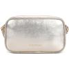 Braccialini Jinny Leather Borsa a tracolla in pelle di colore platino dalla linea compatta e minimalista. Con una tracolla regolabile con catena che aggiunge un tocco raffinato. Dotata di doppia zip