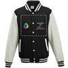 Teetaly - Giacca Da Baseball Personalizzata Fronte/Retro Con Logo, Foto Testo, Varsity Jacket Unisex, Giacca Stile College Old School Unisex (Nero-Bianco, L)
