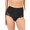 LADY·C Guaina Donna Modellante Vita Alta con Pizzo Elasticizzato - Slip Contenitivo Effetto Pancia Piatta con Doppio Pannello in Cotone, Invisibile sotto gli Abiti (IT, Testo, L, Regular, Regular, NERO)