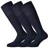 Fontana Calze, 6 paia di calze lunghe in caldo cotone elasticizzate confortevoli e rinforzate su punta e tallone. Prodotto Italiano. (blu, 39/41)