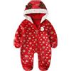 WYTbaby Tuta invernale in pile per neonati, con cappuccio, autunno e inverno, per ragazzi e ragazze, 0-12 mesi