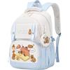 Generic Capybara - Zaino per bambini, grande capacità, leggero, per studenti, carino e alla moda, per ragazzi e ragazze, Blu, L