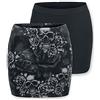 Black Premium by EMP Donna Gonna Nera e Grigia in Doppio Strato
