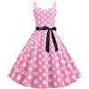Bauzuoyo Rockabilly, abito da donna vintage anni '50, senza maniche, a pois, stile coctail, alla moda degli anni '60, con spalline sottili, tunica, per feste, balli, costumi di carnevale, S