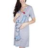 Mija Arts Mija - Camicia da Notte 2 in 1 Cotone Premaman/Allattamento/Allattamento al Seno 2050 (IT 48, Turchese)