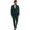 Giosal Abito Uomo Doppiopetto Quattro Bottoni Vestito Elegante Completo Smoking Rever Sciallato Raso Tinta Unita Vari Colori (IT, Numero, 48, Regular, Regular, Verde)