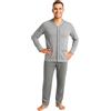 Leedya Pigiama Uomo Lungo in Cotone Invernale Interlock 100% - Stile e Comfort - Pigiama Morbido per Le Notti Invernali - Polsini No Stress (TG XL - 928 Cardigan Grigio)