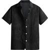 WAZHAKU Camicia da uomo a maniche corte, larghe, larghe, estiva, in cotone, per tutti i giorni, in lino, leggera, traspirante, casual, in cotone, oversize, 6XL, 7XL, 8XL, Nero , XXXL