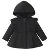 Acuryx Giacca per Bambina Parka Cappotto di Lana con Cappuccio Giacchetta Miscela Calda Imbottita Autunno Inverno Lungo Cappotti Elegante Nero 9-12 Mesi