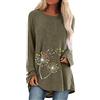 Generic Top autunnali a maniche lunghe da donna a maniche lunghe 2024 camicetta alla moda grafica casual girocollo magliette maniche raglan trendy 2024 t-shirt carine dente di leone autunno abito a tunica
