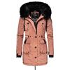 Navahoo, Luluna - Cappotto invernale da donna con pelliccia sintetica rimovibile, Prc, XS - XXL, terracotta, XS
