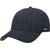 Stetson Plano Wool cap Uomo - Cappellino da Baseball sottovisiera in Pelle - Cappellino Maschile Spina di Pesce - con Fodera in Cotone - Autunno/Inverno Nero-Blu M (56-57 cm)