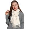 DonDon Sciarpa Donna Invernale Sciarpa Inverno Scialle Stola morbida e calda 185 x 65 cm - crema