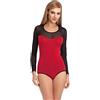 Merry Style Body Donna a Manica Lunga VBD15 (Rosso Vinaccia/Nero, S)