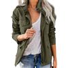 Generic Giacca militare da donna, giacca cargo, moda autunno 2025, giacche leggere con cerniera per donna, capispalla casual alla moda con tasche multiple