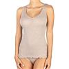 EGI Canotta Donna Spallina Larga a Costine Lana 85% e Seta 15% con Bordo Plissé (S/M, Noce)