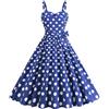 Bauzuoyo Rockabilly, abito da donna vintage anni '50, senza maniche, a pois, stile coctail, alla moda degli anni '60, con spalline sottili, tunica, per feste, balli, costumi di carnevale, L