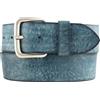 BELTINGER Cintura in morbida pelle bovina, look usato 5 cm, cintura jeans con fibbia massiccia per uomo 50 mm, cintura in pelle effetto vintage, Blu marino, argento anticato, 100 cm (Gesamtlänge 115
