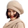 Ailaile Berretto da Donna in Cashmere Oversize Enorme Elasticizzato Lavorato a Maglia Caldo Cappello Beanie Hat, Beige, Taglia Unica