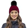 Vivisence cappello in maglia con pompon, acrilico, berretto inverno donna | Fodera in pile calda, Pompon sintetico stiloso, Maglia elasticizzata aderente, Bordo risvoltato pratico