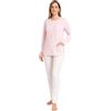 Leedya Pigiama Donna Invernale 100% Cotone - Modal - Completo Lungo Manica Lunga con Bottoni o Polsini - Modelli Vari Colori a Fiori - Morbido e Confortevole per la Notte