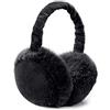 omitium Cuffie invernali in peluche regolabili e pieghevoli per unisex adulto Taglia unica Nero