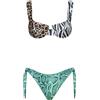 F**K Bikini Donna Reggiseno con Ferretto e Slip Regolabile Fantasia SW2301-X10